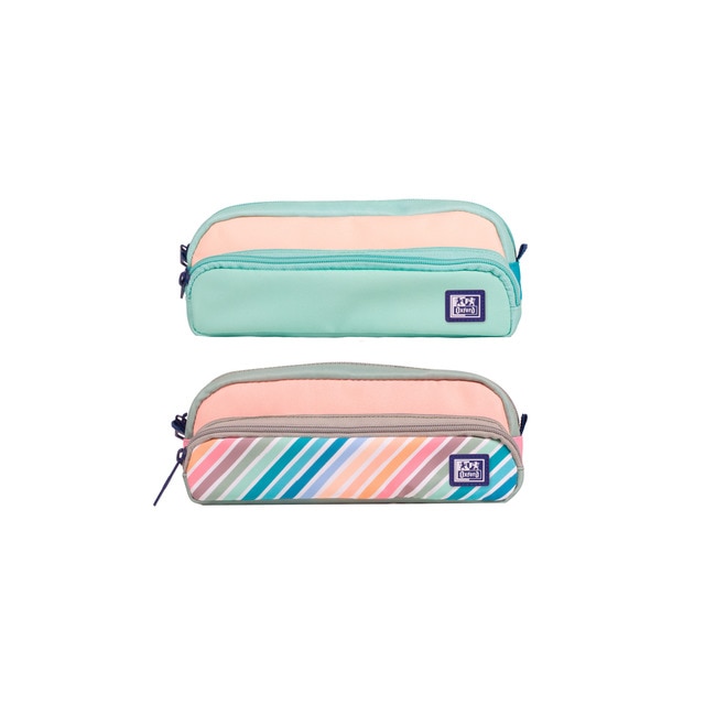 Imagem 0 de Conjunto de 2 suportes com pegas laterais emborrachadas, fixáveis a Cadernos e pastas, em plástico reciclado, bloco de cores Oxford multicolorido.