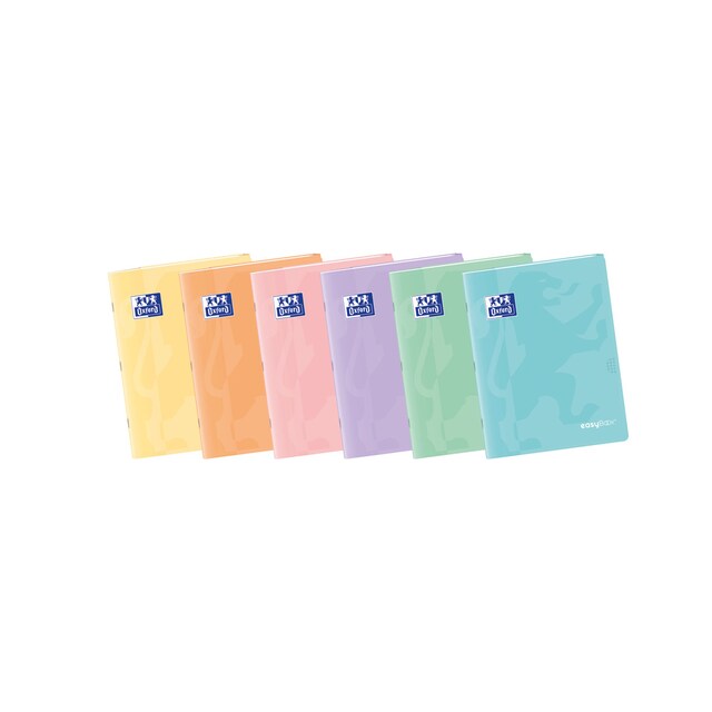 Imagem 0 de Bloco de notas agrafado de formato A4 com 48 folhas de grelha 4x4 com margens e capas de plástico Easybook Oxford cores pastel variadas