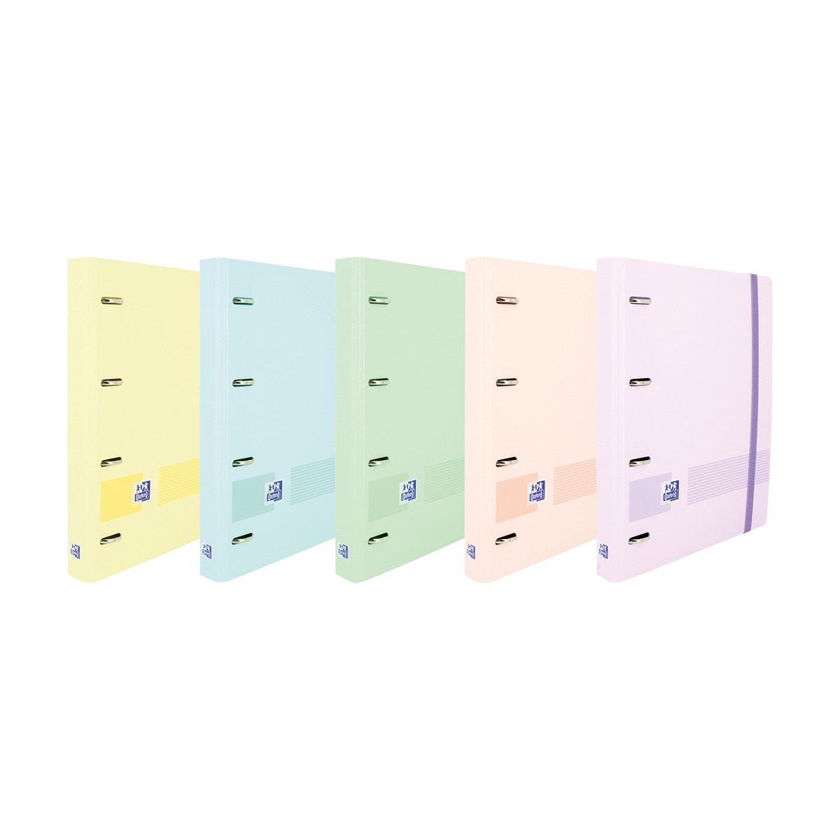 Europeanbinder formato A5+ carpeta de anillas 4x25 y recambio dots con tapas de plástico Live&Go Oxford surtido colores pastel Surtido-1