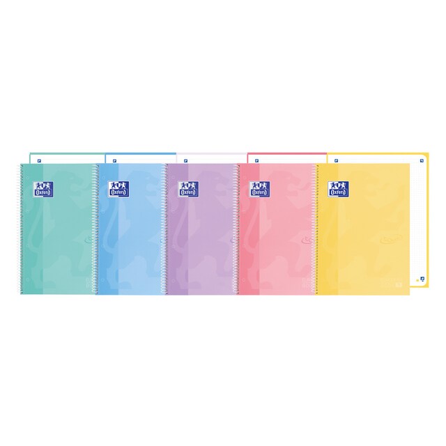 Imagem 0 de Europeanbook 1 formato A4+ com 80 folhas de 5x5 pontos e capas extrudidas Touch Oxford em cores pastel variadas