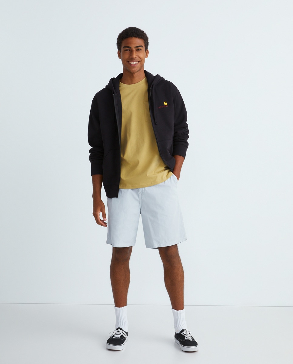 Sweatshirt com Capuz e Fecho de Correr Preto-2