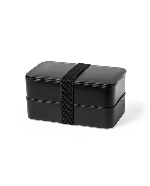 Imagen 0 de Fiambrera 2 Compartimentos 700 ml 18.20x9.40x10.40 Cm. Color: Negro