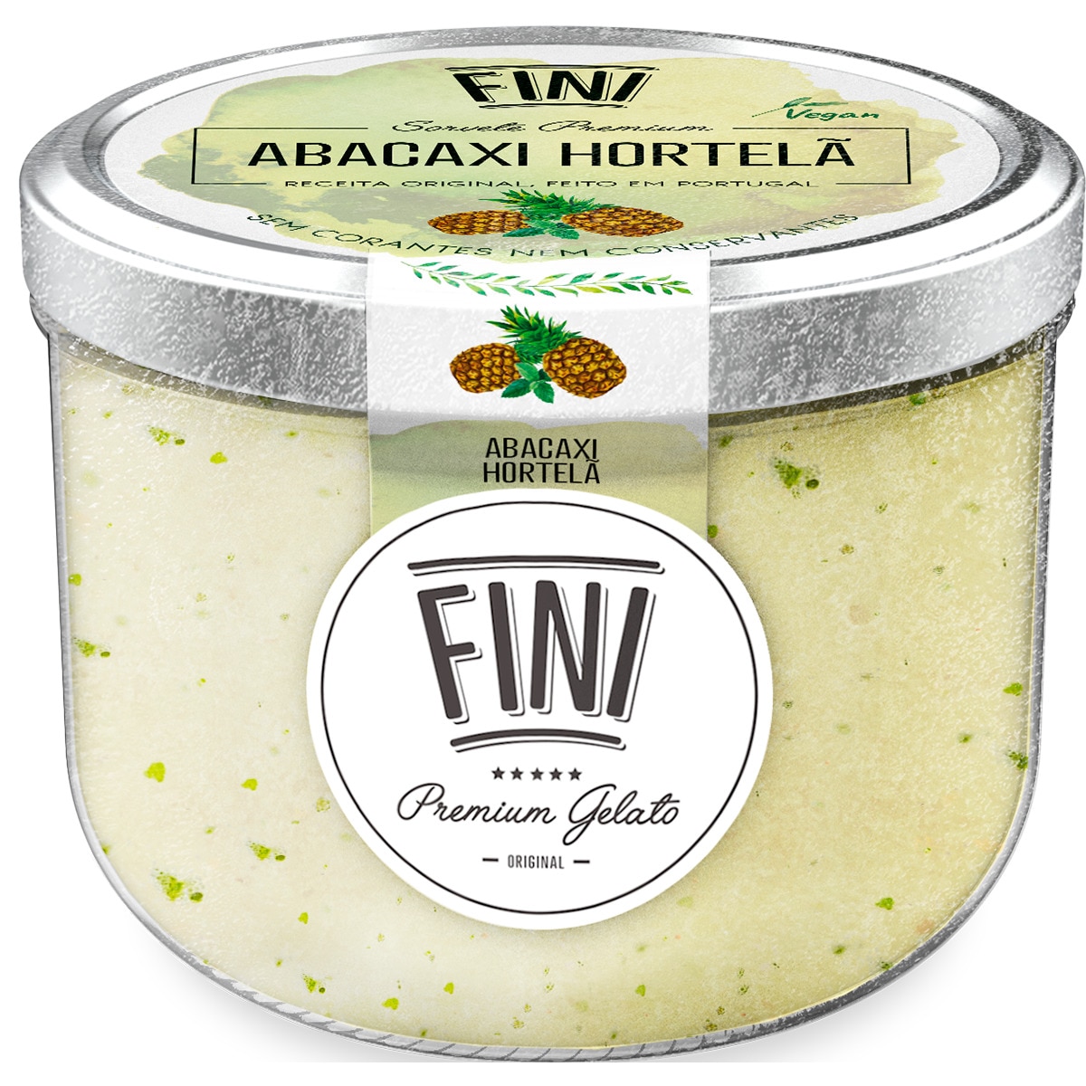 Sorvete de Abacaxi e Hortelã frasco 465 ml