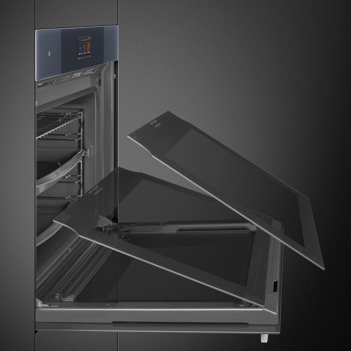 Forno Galileo Pyro Steam Smeg Linea SOP6104S2PG Combinado com Vaporeira, Pirolítico e de 68 Litros - Cinzento Cinzento-8