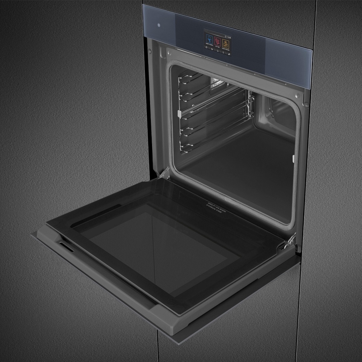 Forno Galileo Pyro Steam Smeg Linea SOP6104S2PG Combinado com Vaporeira, Pirolítico e de 68 Litros - Cinzento Cinzento-7