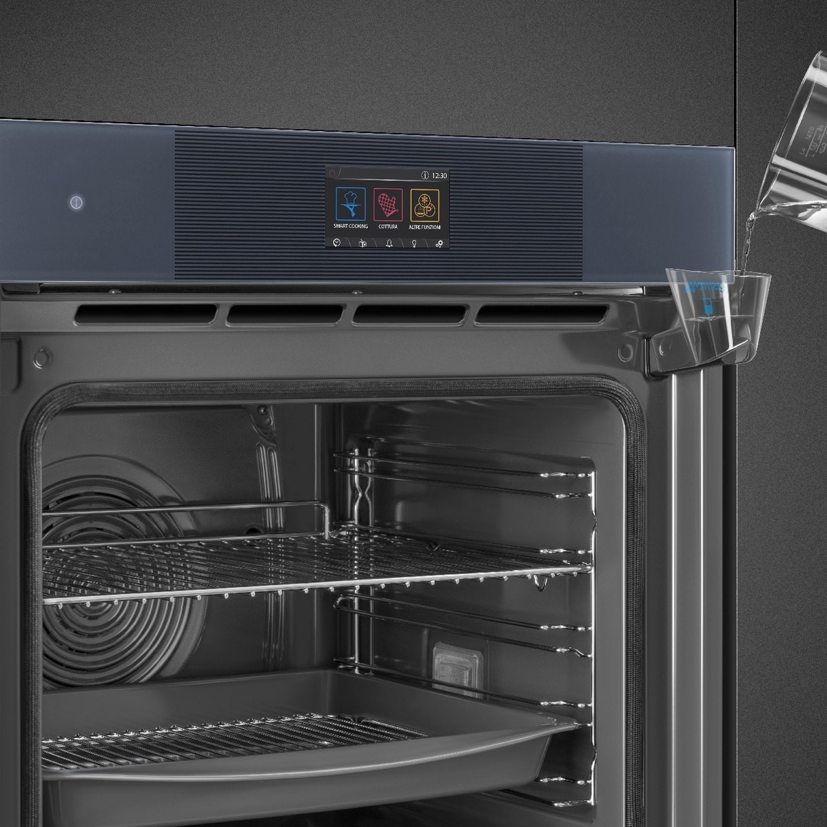 Forno Galileo Pyro Steam Smeg Linea SOP6104S2PG Combinado com Vaporeira, Pirolítico e de 68 Litros - Cinzento Cinzento-3