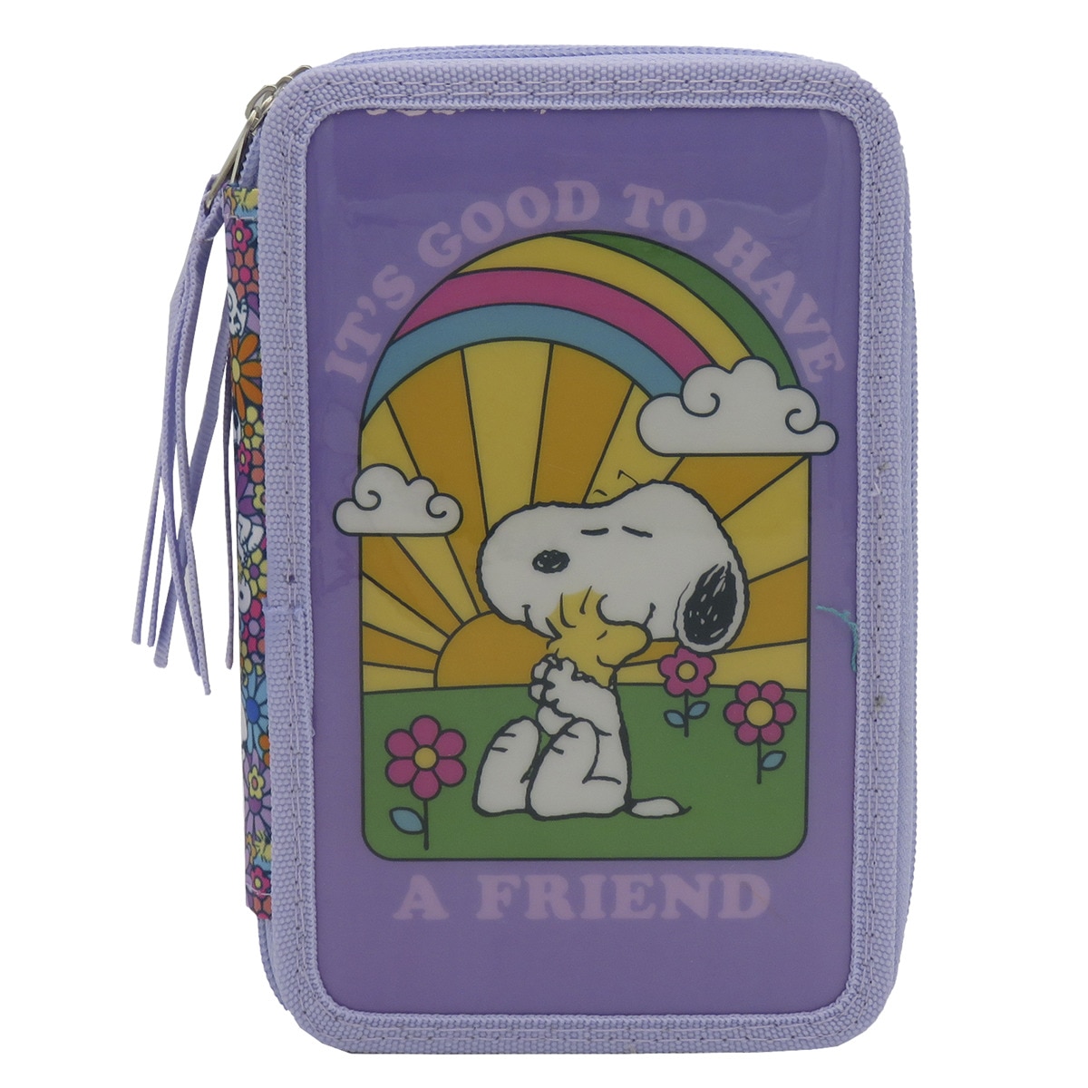 Estojo 3 niveis Snoopy CyP Brands lilás multicolorido Lilás/Multicolor-1