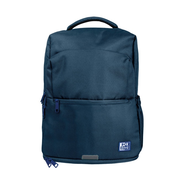 Imagem 0 de Mochila com 13 compartimentos e 30 litros de capacidade com bolso isotérmico e reforço em plástico reciclado b-out Oxford azul marinho.