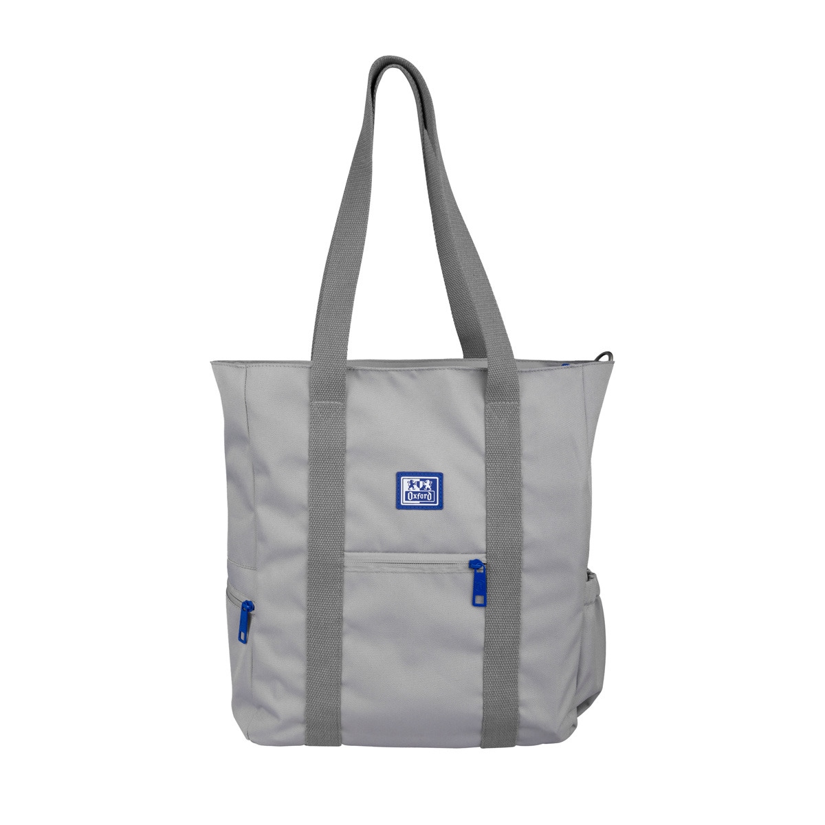 Totebag com 10 compartimentos com alça de ombro ajustável e amovível em plástico reciclado b-trendy Oxford cinzento Cinzento-1