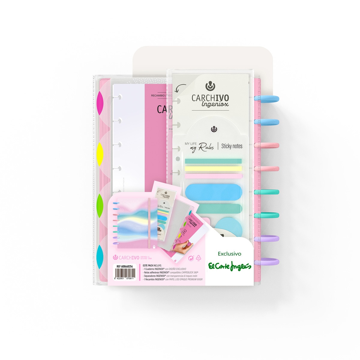 Pack cuaderno Ingeniox diseño exclusivo A5 Carchivo Multicolor-3