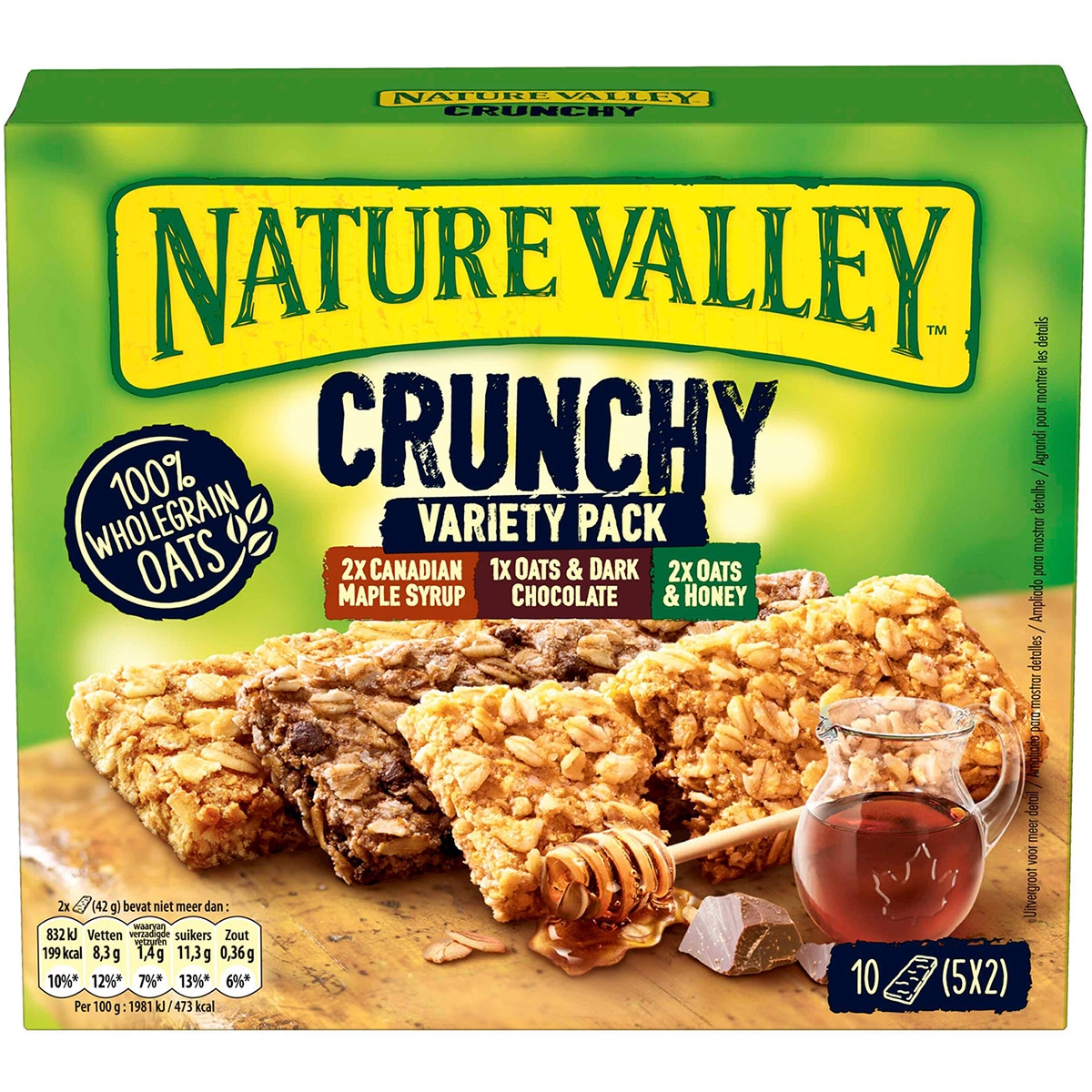 Crunchy barritas 3 variedades 5x2 unidades estuche 210 g