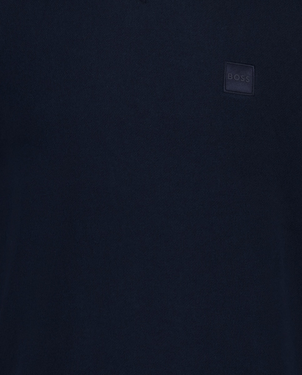 Sweatshirt com Decote Redondo Azul-marinho-5