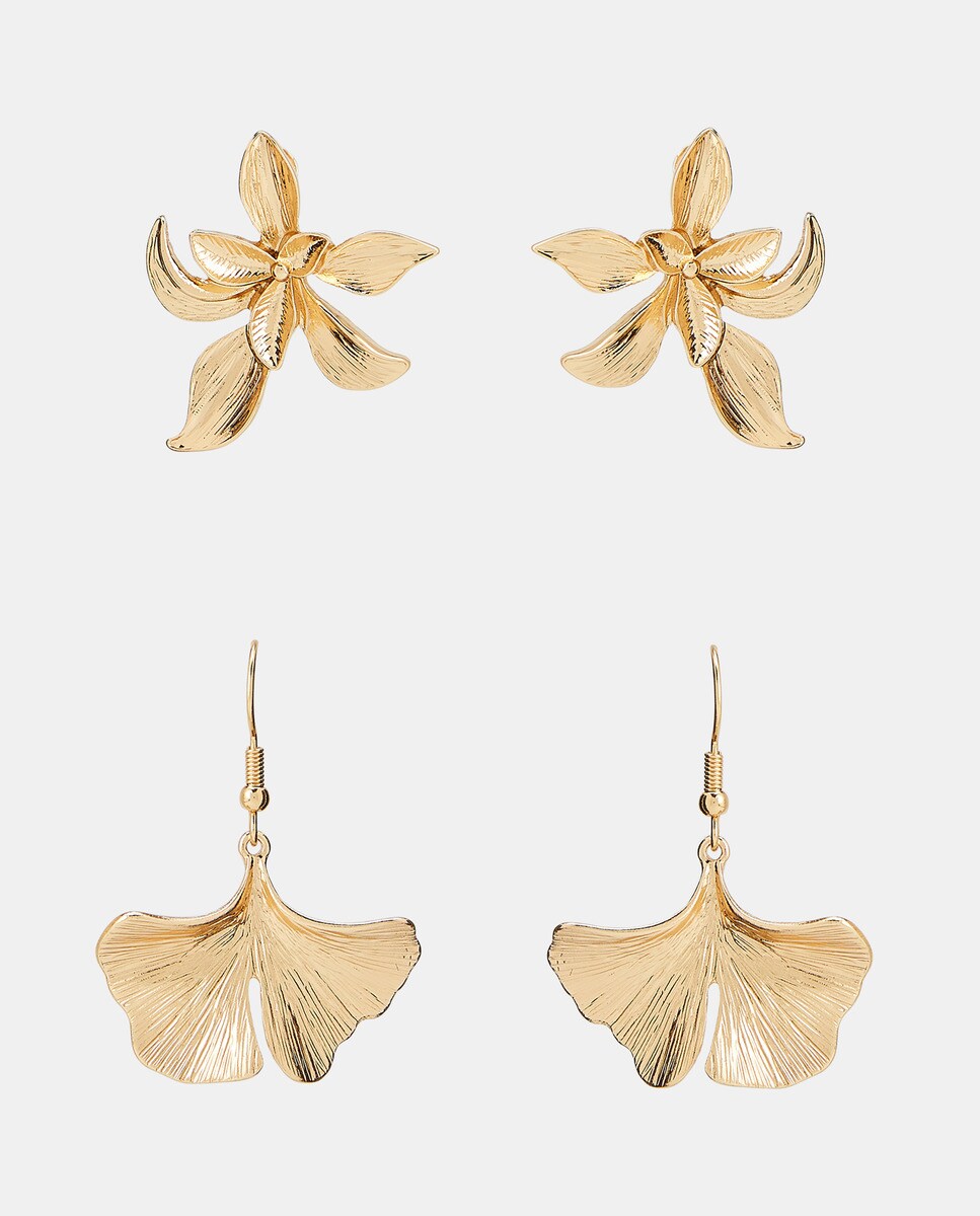 Pack de Brincos com Flores 390 Ouro-1