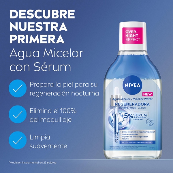 agua micelar Regeneradora rostro, ojos y labios Flacon 400 ml para piel cansada y sensible