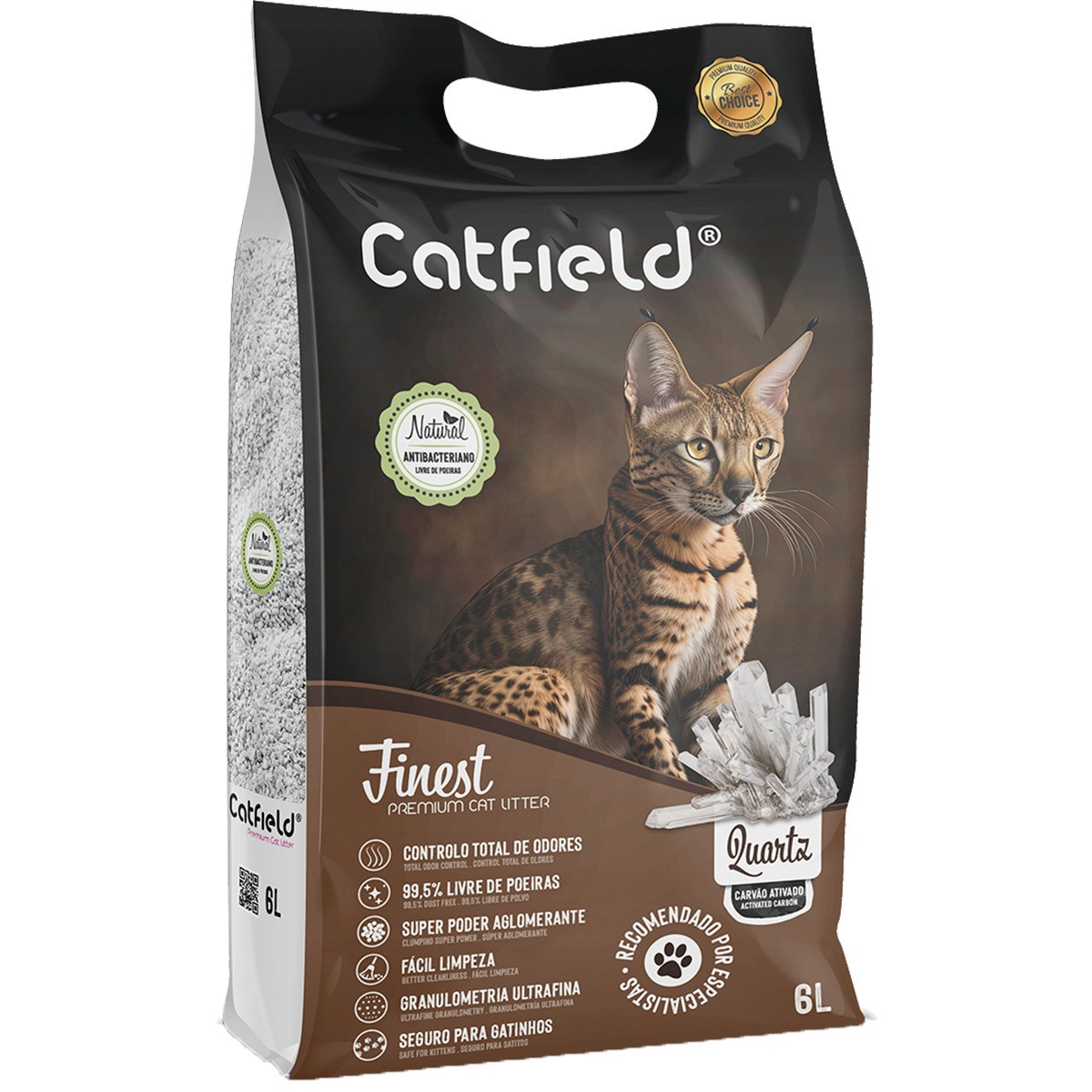 Areia para Gato Finest Quartz embalagem 6 L