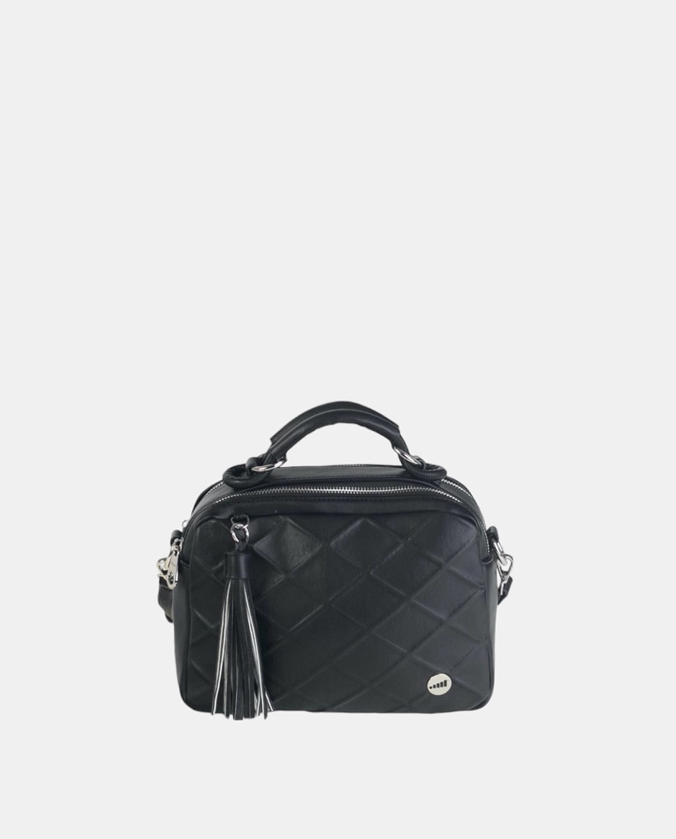 Mala de Mão Toda num Tom, Lisa e com Textura - Preto Preto-1