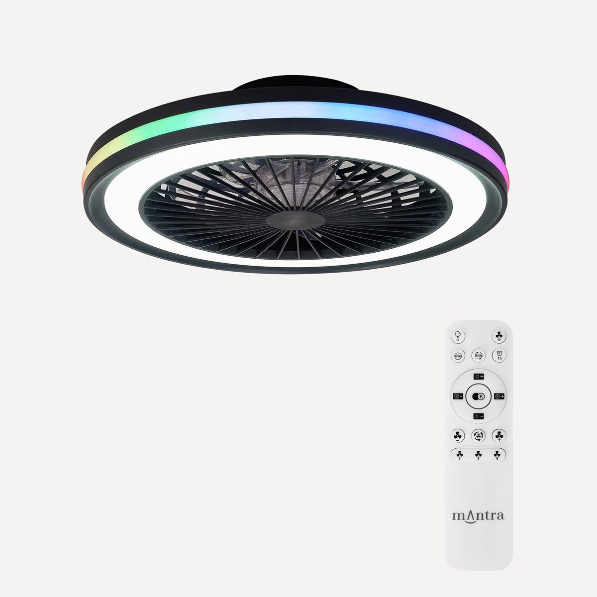 Ventoinha de Teto com Luz LED e Motor DC Gamer Preto-1