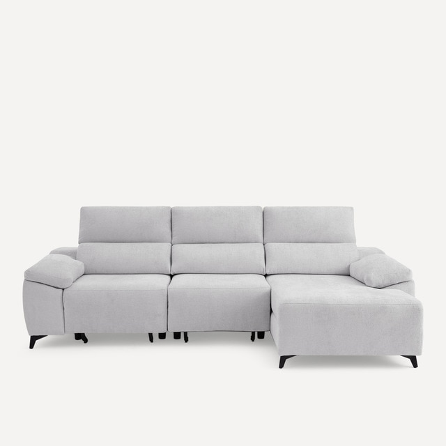 Imagem 0 de Sofá Estofado de 3 Lugares com 2 Assentos Deslizantes Elétricos com Chaise-longue Direita Fedra