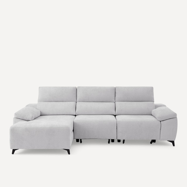 Imagem 0 de Sofá Estofado de 3 Lugares com 2 Assentos Deslizantes Elétricos e Chaise-longue Esquerda Fedra