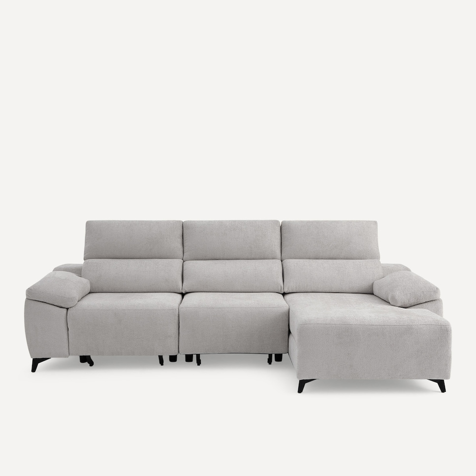 Imagen 0 de Sofá tapizado de 3 plazas con 2 asientos deslizantes eléctricos con chaiselongue derecha Fedra El Corte Inglés Iron