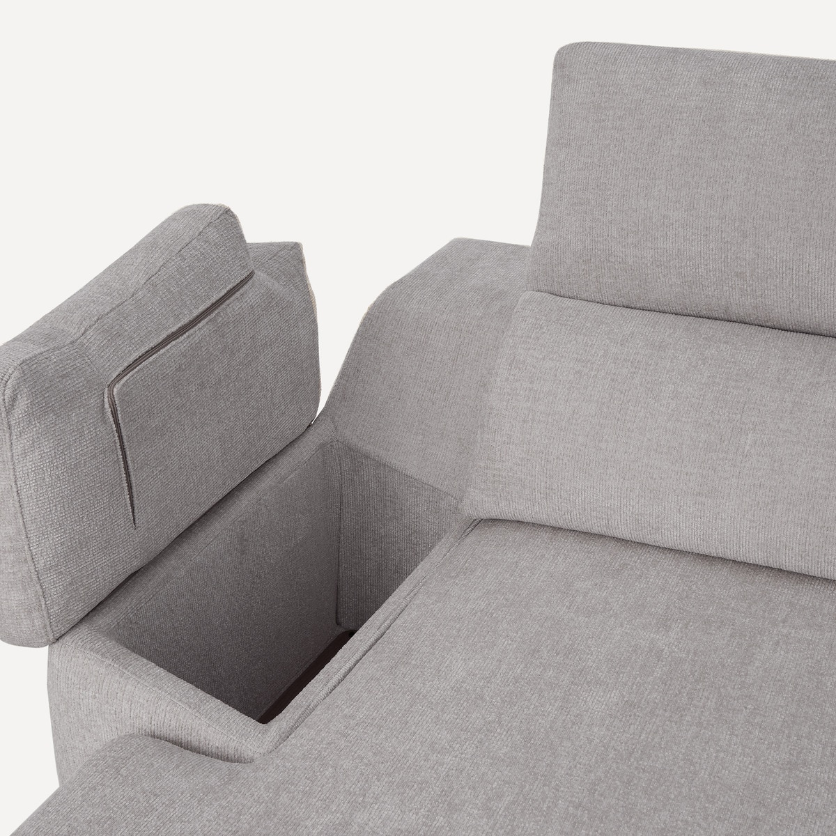 Sofá tapizado de 3 plazas con 2 asientos deslizantes eléctricos con chaiselongue izquierda Fedra El Corte Inglés Iron-7