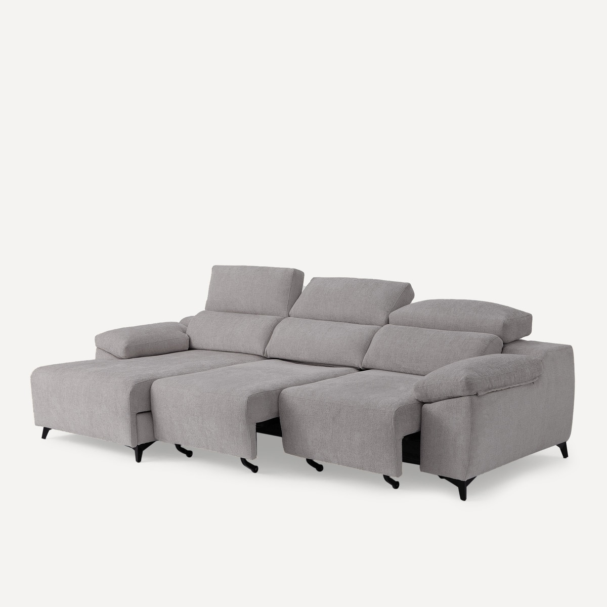 Sofá tapizado de 3 plazas con 2 asientos deslizantes eléctricos con chaiselongue izquierda Fedra El Corte Inglés Iron-6