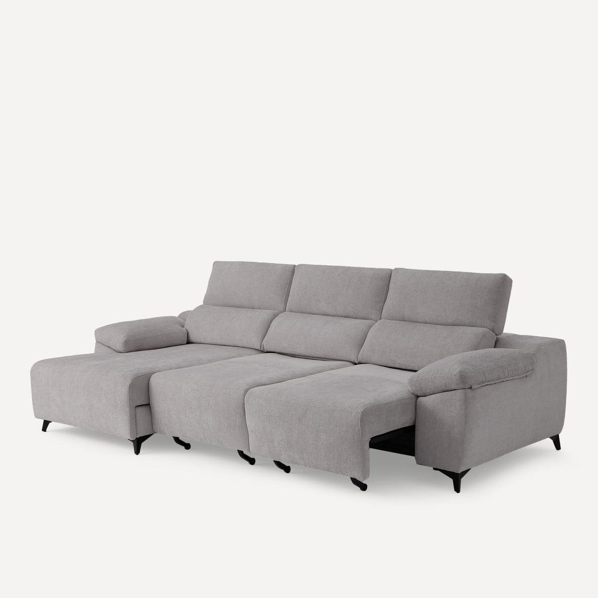 Sofá tapizado de 3 plazas con 2 asientos deslizantes eléctricos con chaiselongue izquierda Fedra El Corte Inglés Iron-5