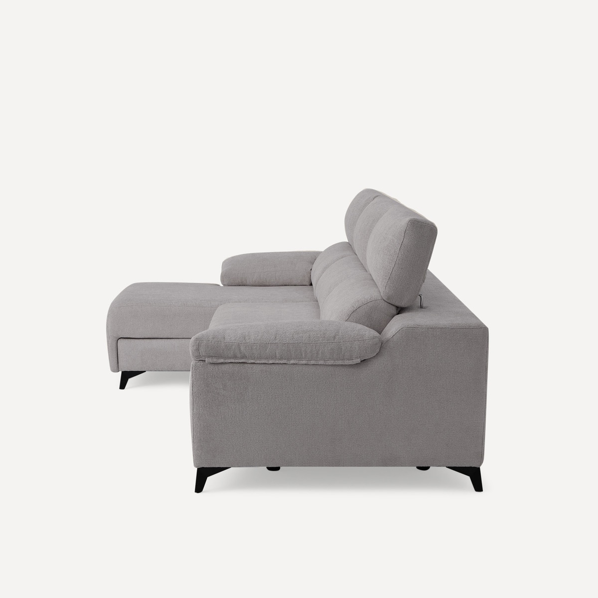 Sofá tapizado de 3 plazas con 2 asientos deslizantes eléctricos con chaiselongue izquierda Fedra El Corte Inglés Iron-3