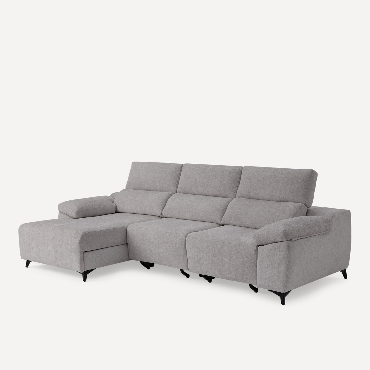 Sofá tapizado de 3 plazas con 2 asientos deslizantes eléctricos con chaiselongue izquierda Fedra El Corte Inglés Iron-2