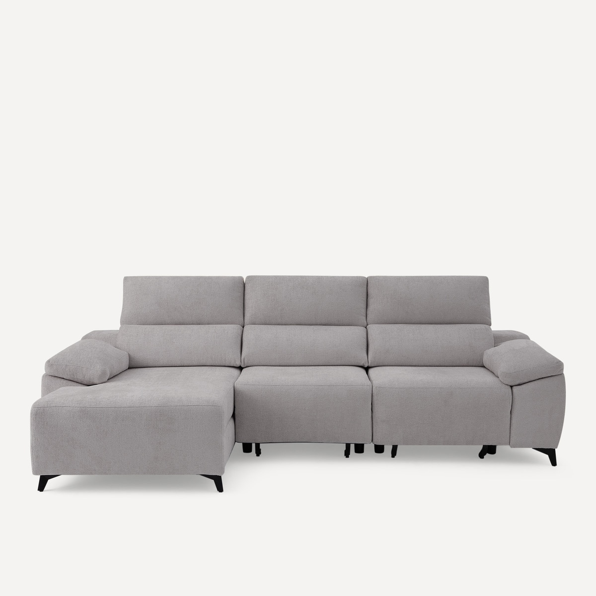 Sofá tapizado de 3 plazas con 2 asientos deslizantes eléctricos con chaiselongue izquierda Fedra El Corte Inglés Iron-1