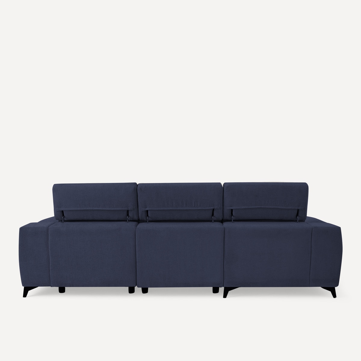 Sofá Estofado de 3 Lugares com 2 Assentos Deslizantes Elétricos e Chaise-longue Esquerda Fedra Azul-marinho-4