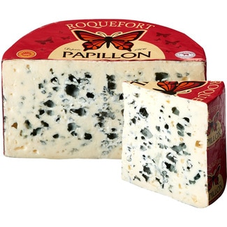 queso francés roquefort rojo elaborado con leche cruda de oveja DOP peso aproximado pieza 1350 kg - Papillon