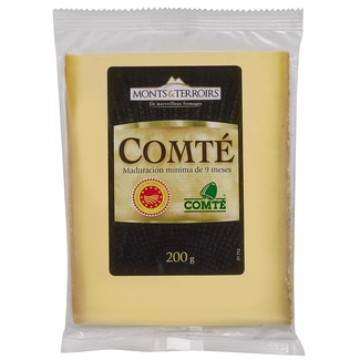 queso francés de vaca cremoso sabor con un toque de avellana envase 200 g elaborado con leche cruda DOP Comté- Francia - Monts & Terroirs