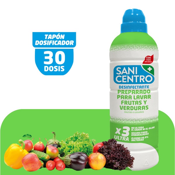 Desinfektionsmittel zum Waschen von Obst und Gemüse mit Bleichlauge Flasche 750 ml 30 Waschgänge