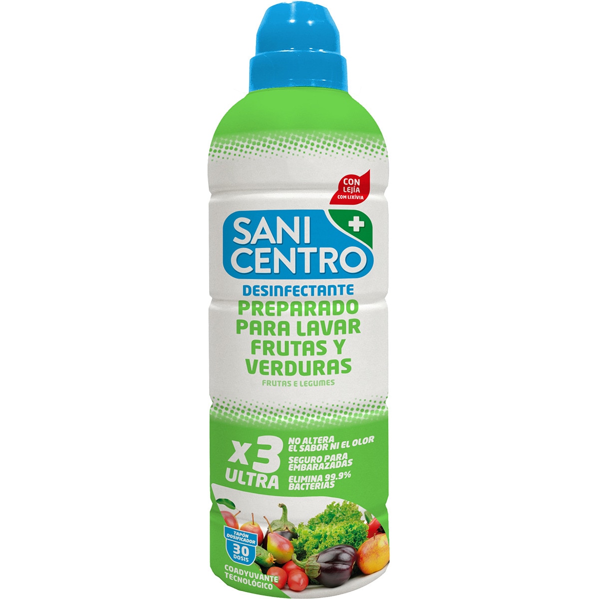 preparado desinfectante para lavar frutas y verduras con lejía botella 750 ml 30 dosis