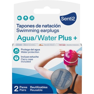tapones de natación reutilizables Agua/Water Plus+ caja 2 unidades - Senti2