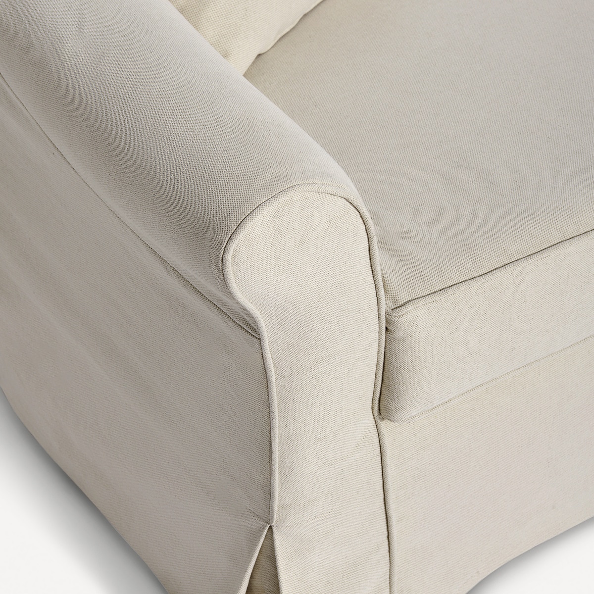 Sofá de 2 Lugares Removível em Algodão e Linho Menorca Natural-6