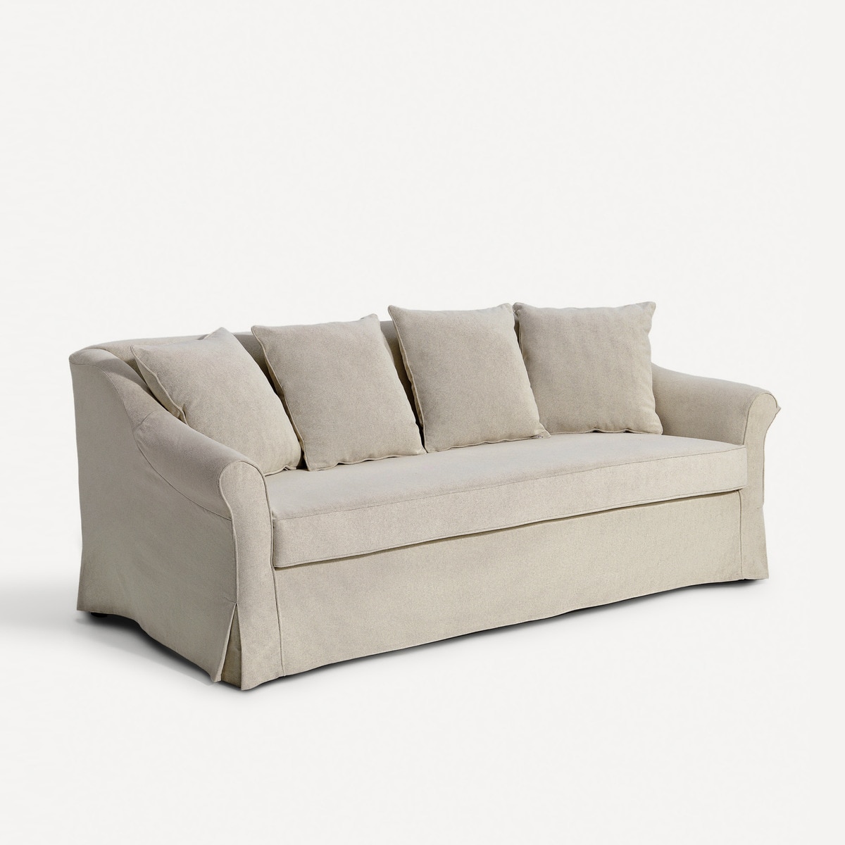 Sofá de 2 Lugares Removível em Algodão e Linho Menorca Natural-2