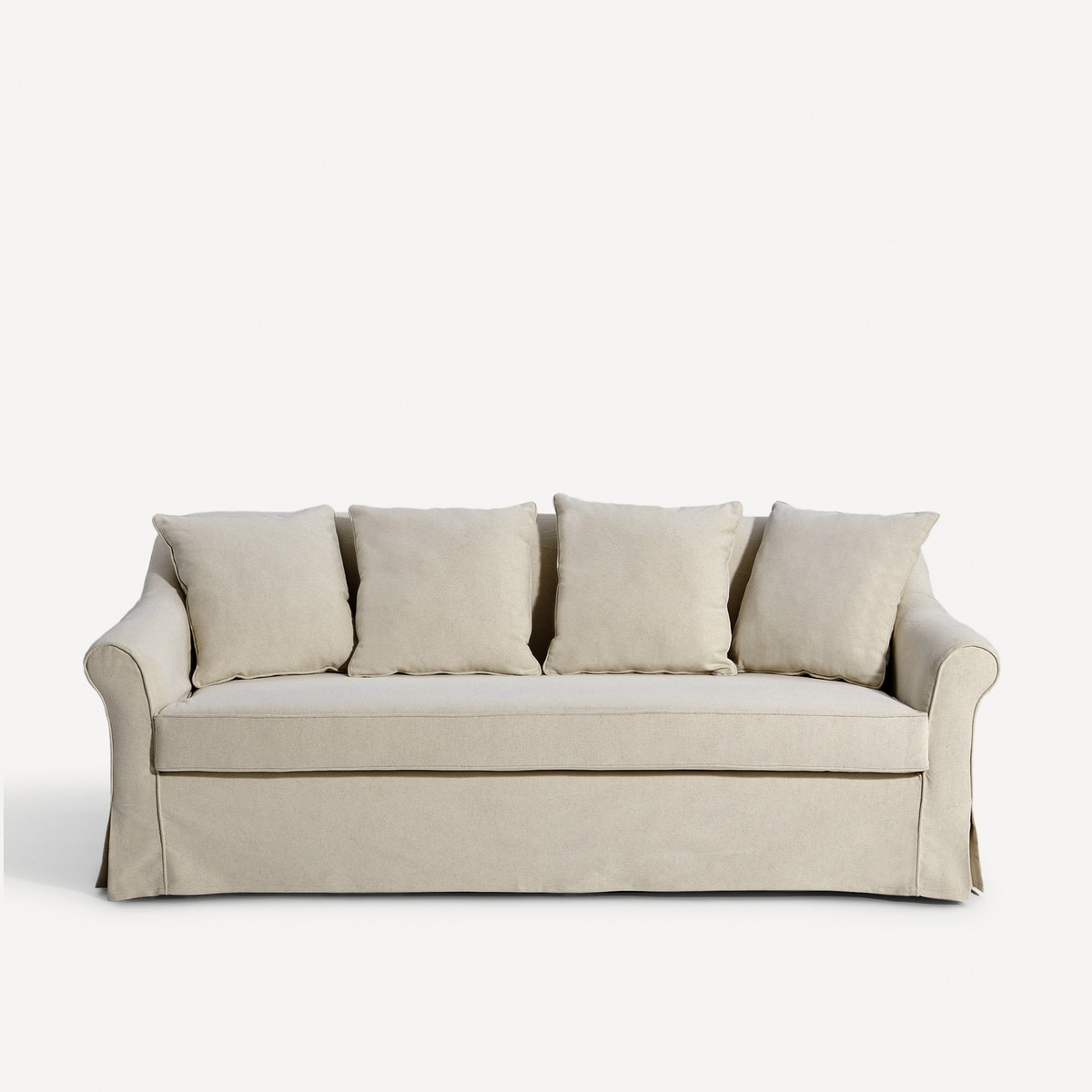 Sofá de 2 Lugares Removível em Algodão e Linho Menorca Natural-1