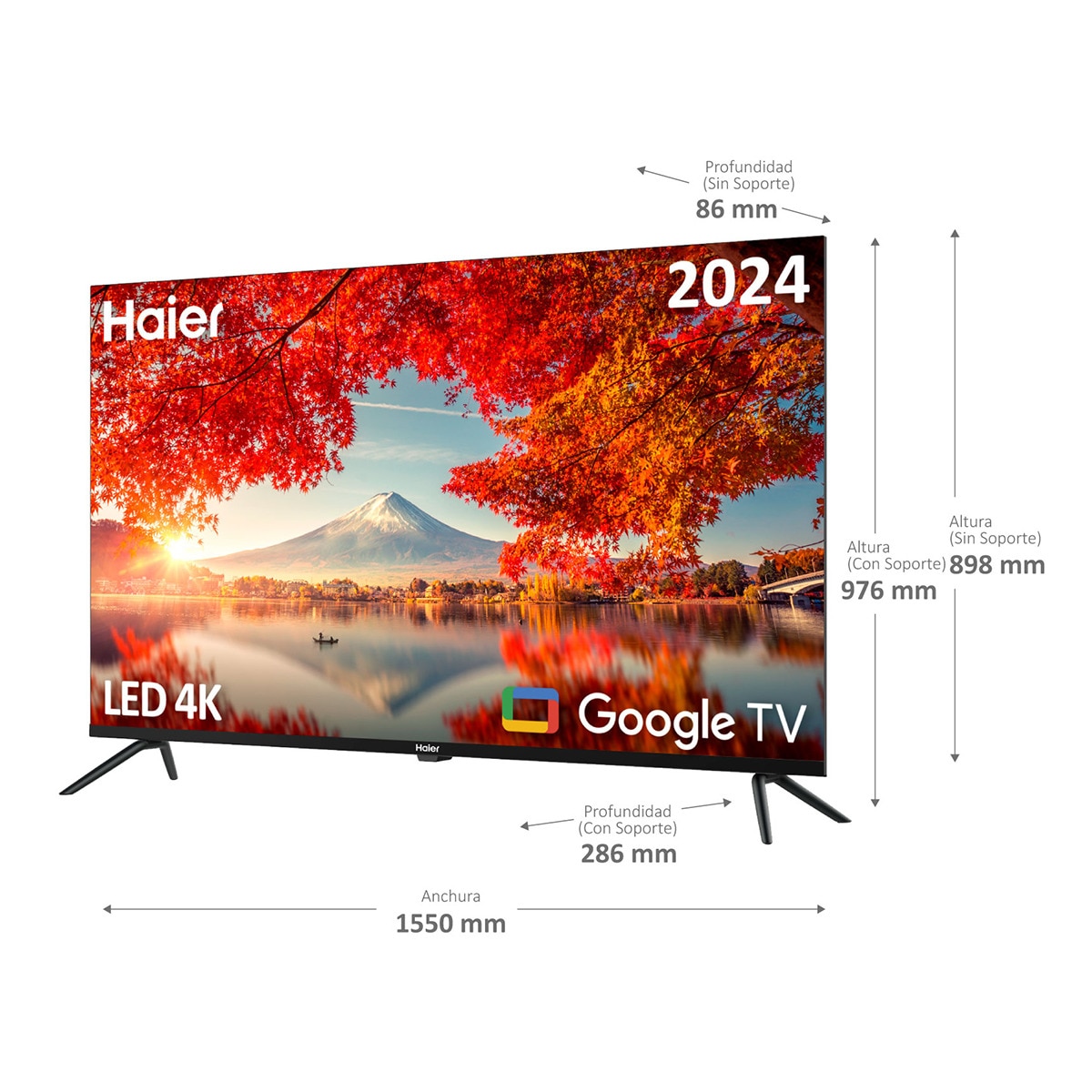 TV LED 177 cm (70") Haier H70K800UX K80 Series, UHD 4K, Smart Google TV, HDR10 Plata-2