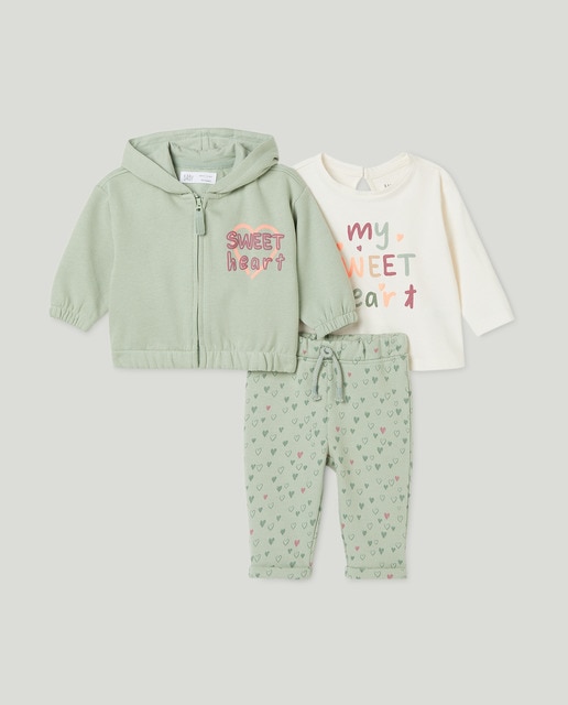 Imagen 0 de Conjunto de tres piezas de bebé niña