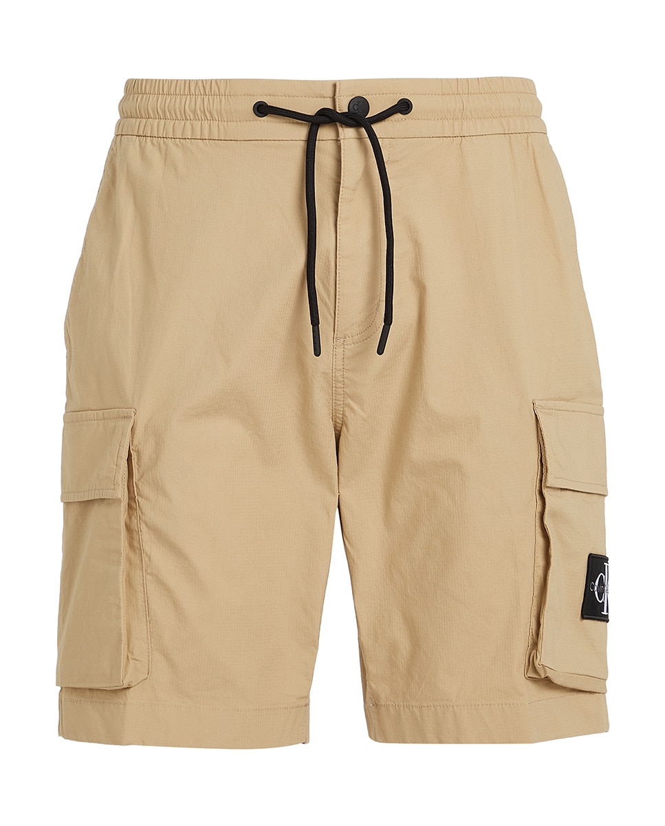 Bermudas Cargo com Cintura Elástica Pedra-4