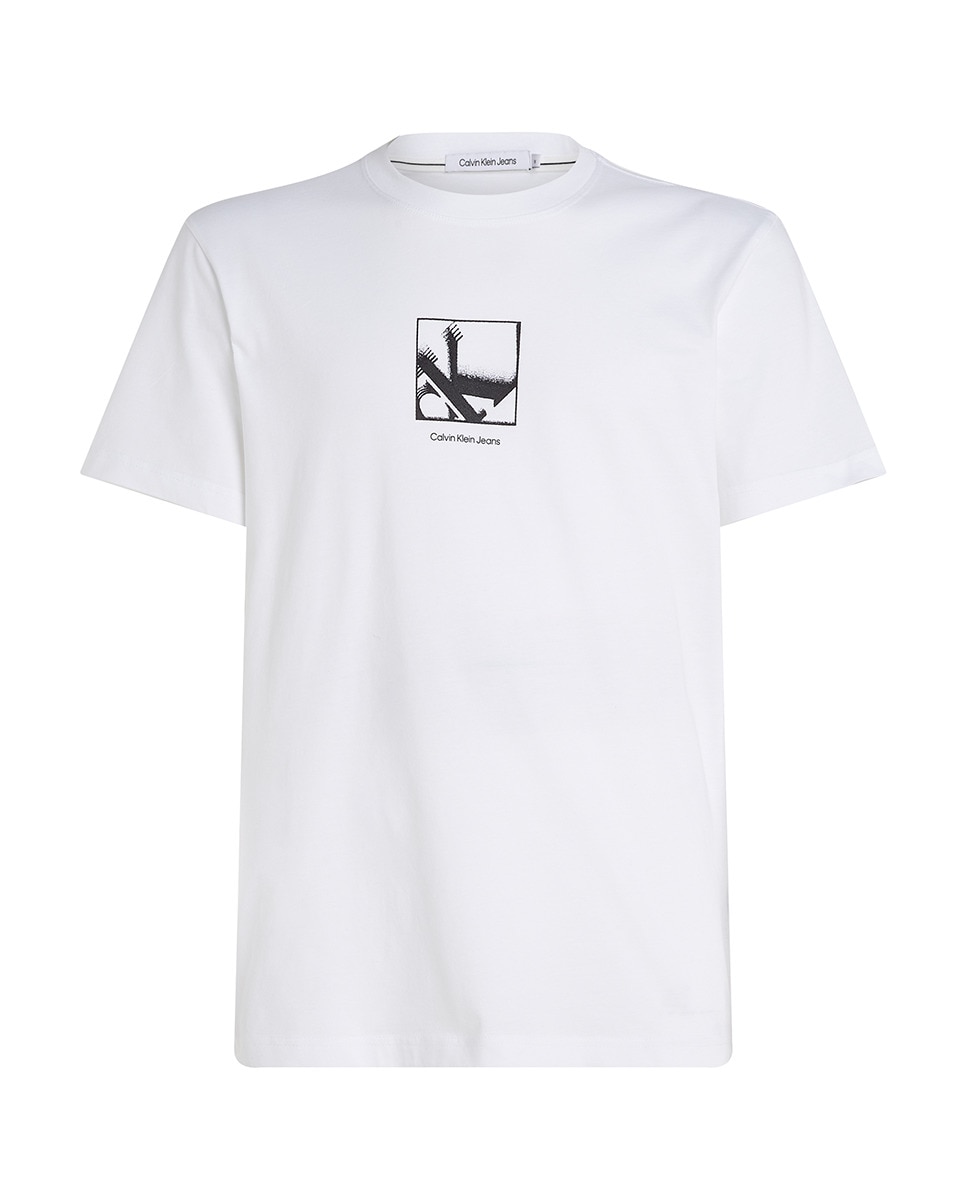 T-shirt de Manga Curta com Logótipo Gráfico Branco-4