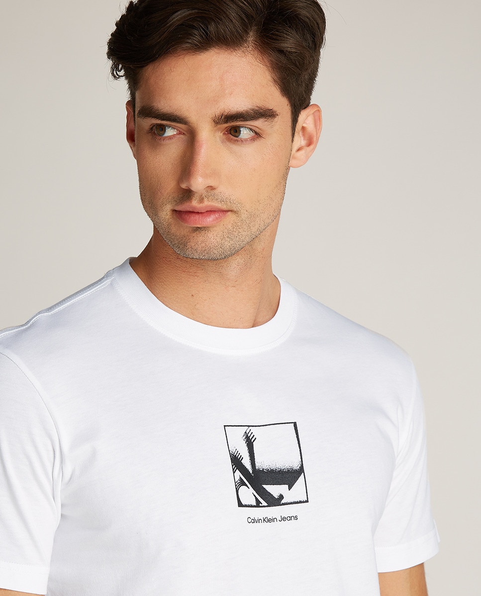 T-shirt de Manga Curta com Logótipo Gráfico Branco-3