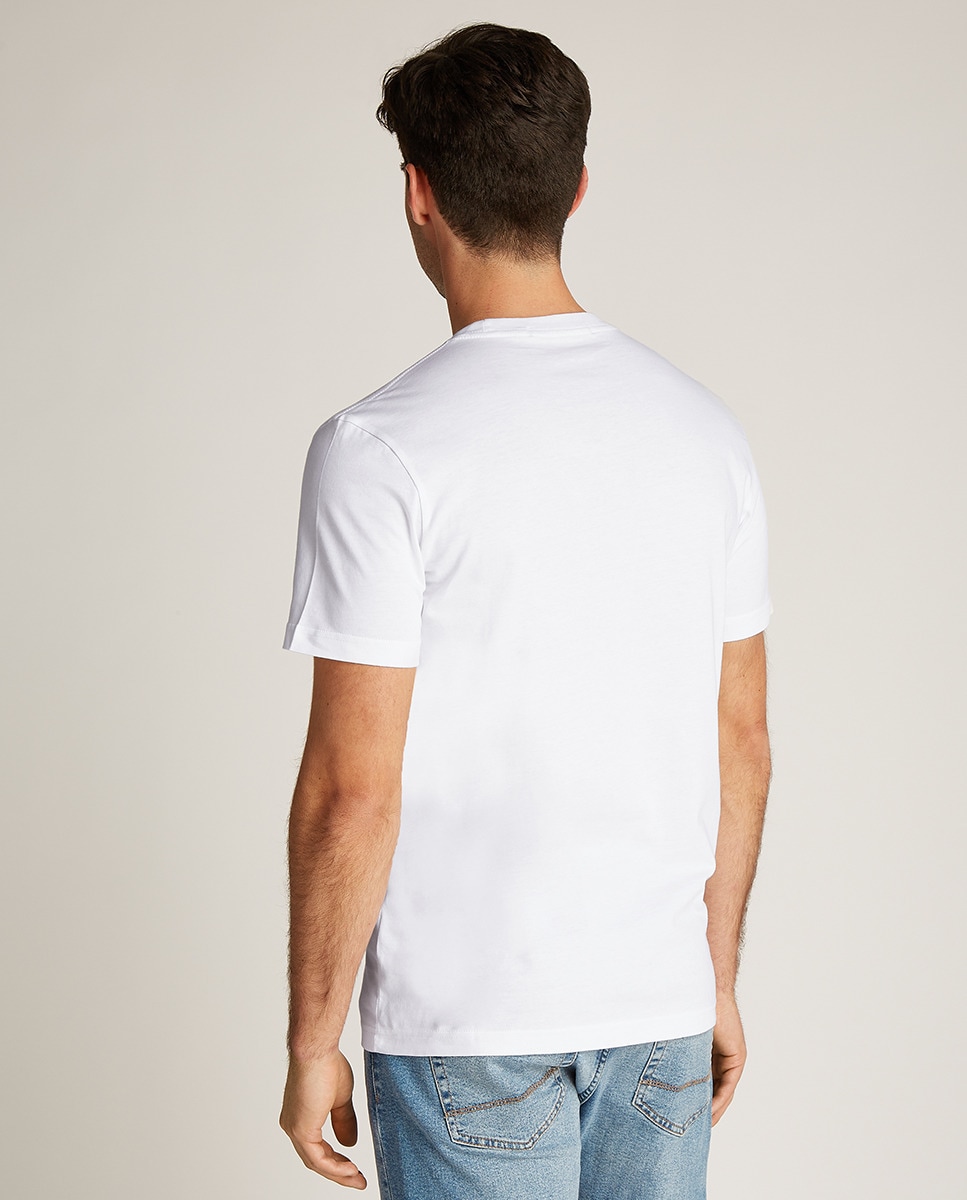 T-shirt de Manga Curta com Logótipo Gráfico Branco-2