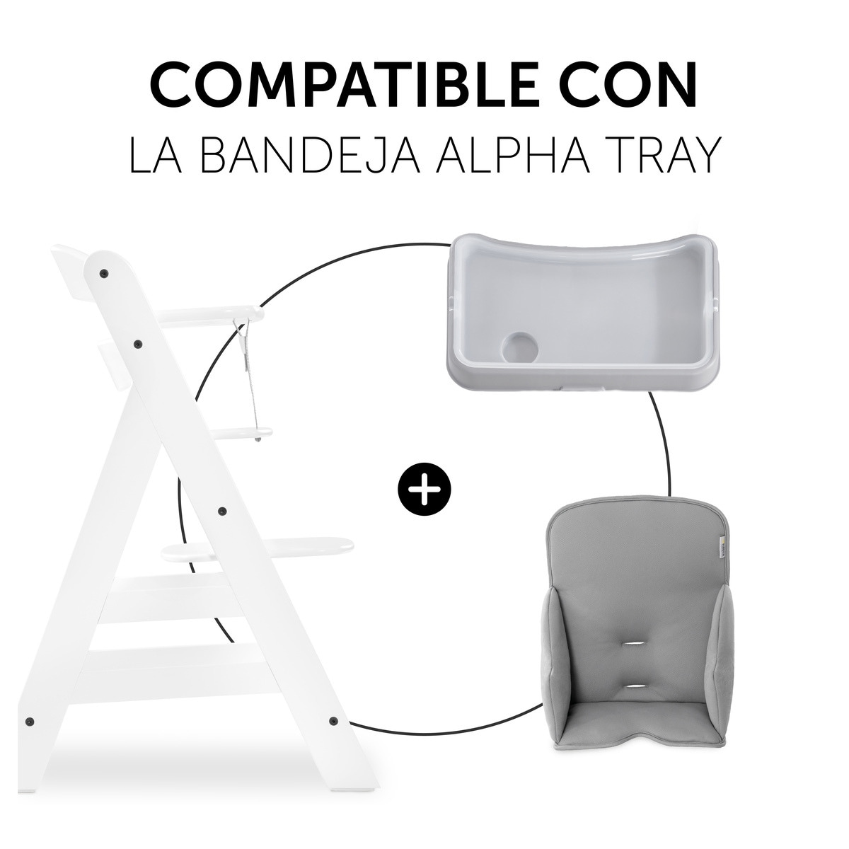 Almofada para Cadeira de Refeição Alpha Cosy Comfort Stretch - Grey Cinzento-9