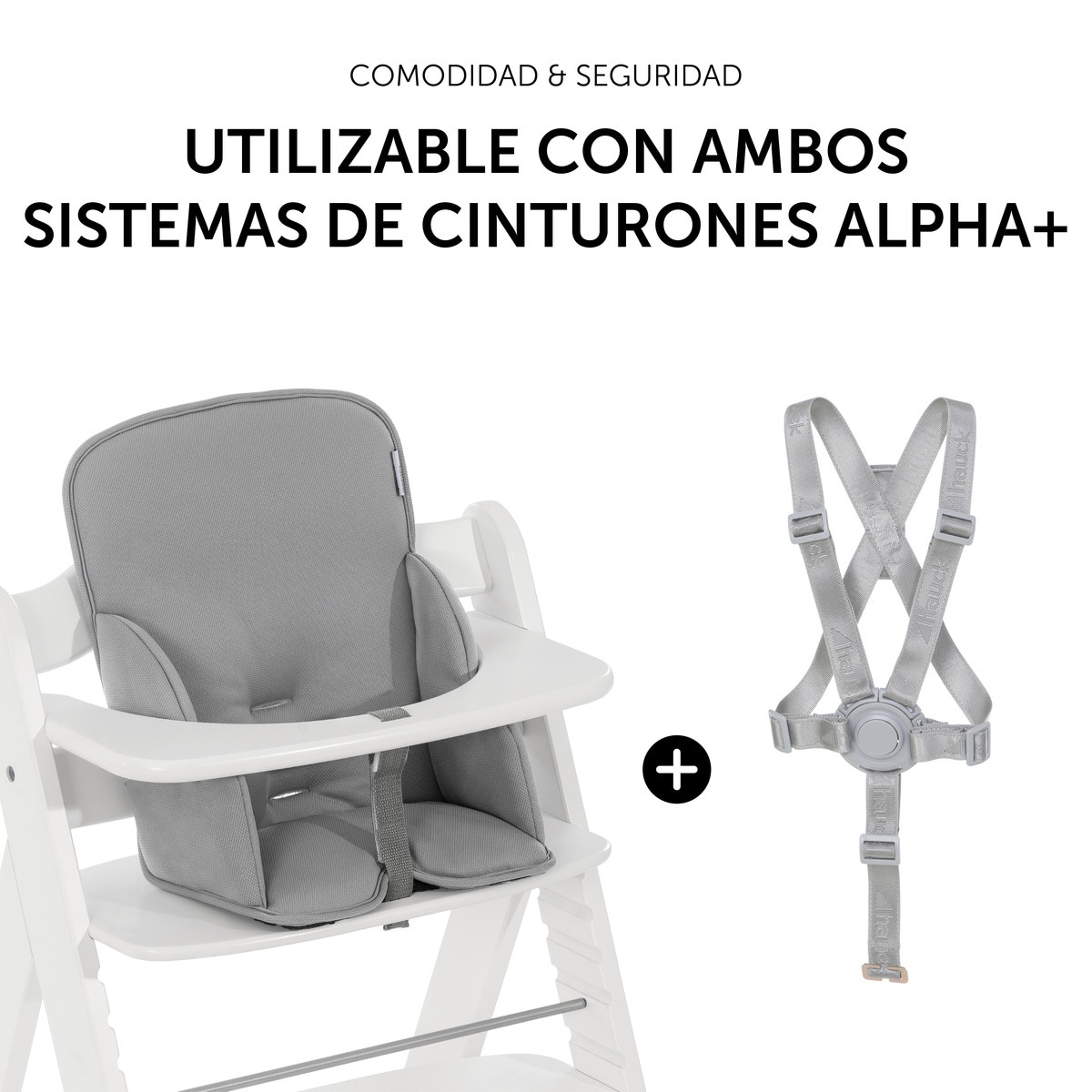 Almofada para Cadeira de Refeição Alpha Cosy Comfort Stretch - Grey Cinzento-7