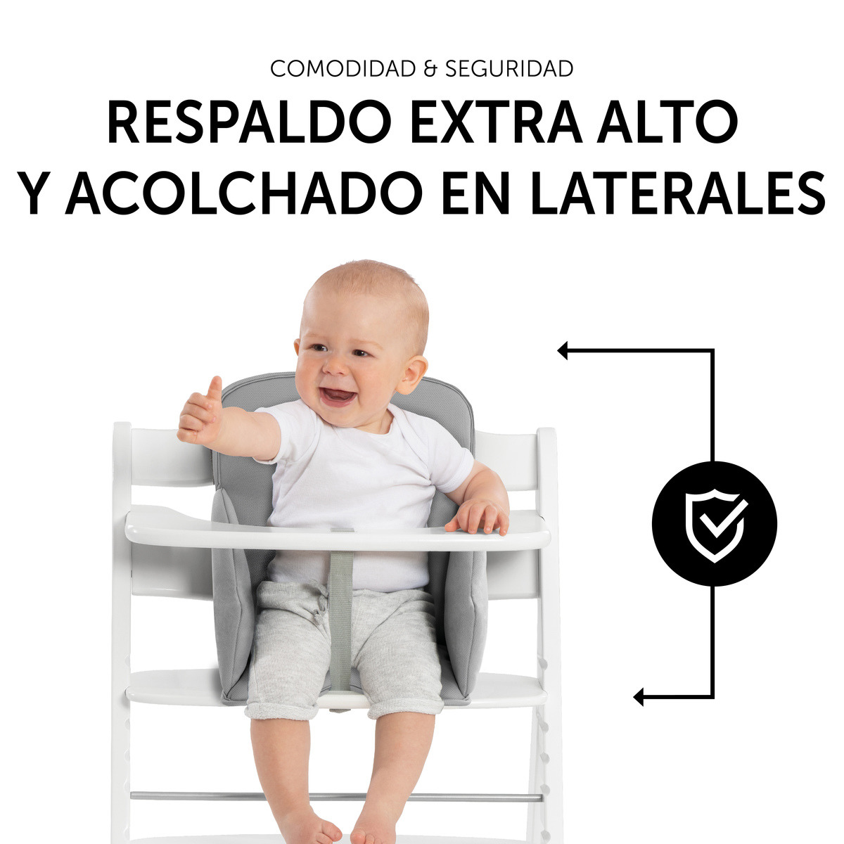 Almofada para Cadeira de Refeição Alpha Cosy Comfort Stretch - Grey Cinzento-5