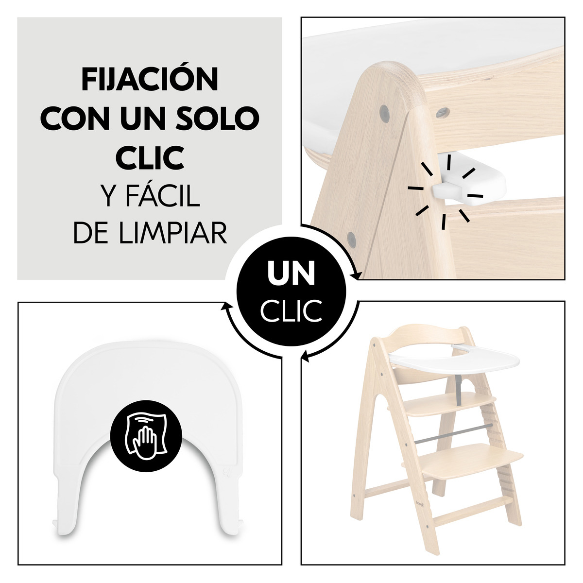 Bandeja trona Arketa Click Tray White Blanco-4