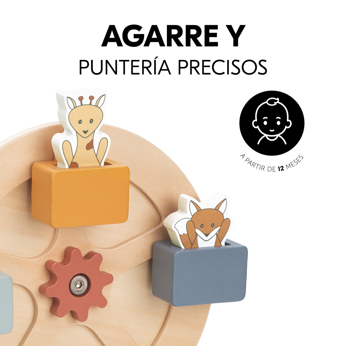 Tablero Sensorial De Madera Para Tronas Hauck Alpha+/Beta+/Arketa - Juguete Educativo Con Engranajes, Espejo Y Pizarra